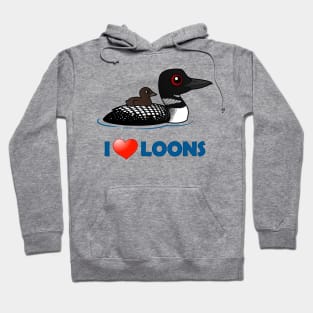 Cute Cartoon I Love Loons Hoodie